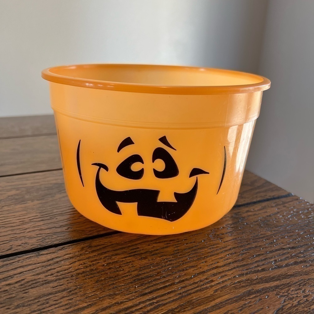 Vintage 1993 McDonalds Orange Pumpkin Happy Meal Pail‎ w/o Lid HALLOWEEN BUCKET